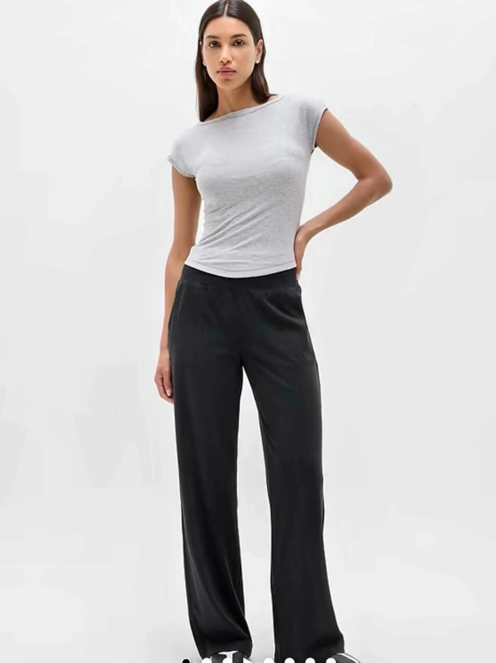 Athleta Wide Leg Pants in Black Size Medium Like New